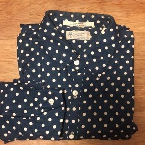 Scotch and Soda Navy Blue Polka dot button down